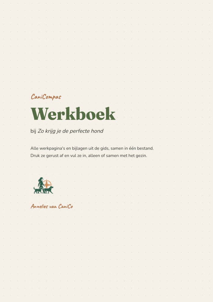 Werkboek bij de gids Zo krijg je de perfecte hond